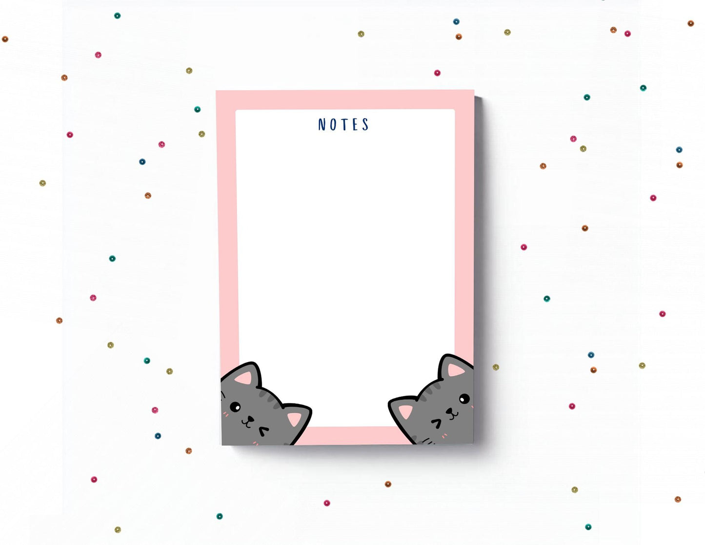 Cute Cat Notepad - A6 Notepad -Daily Planner - to do list - Colourful Stationery - memo pad