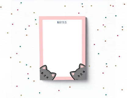 Cute Cat Notepad - A6 Notepad -Daily Planner - to do list - Colourful Stationery - memo pad