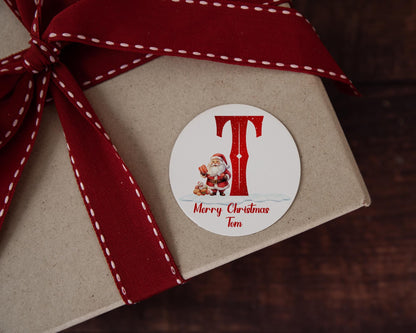 Personalised Christmas Matt or Gloss Sticker Labels, Christmas Stickers, Christmas Labels, Christmas Gift Labels, Santa Initial Stickers