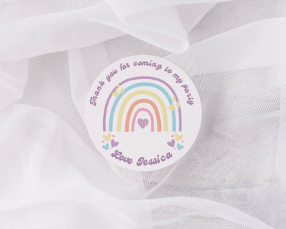 Personalised children’s party bag stickers, party, thank you stickers, anniversary, marriage celebration any message