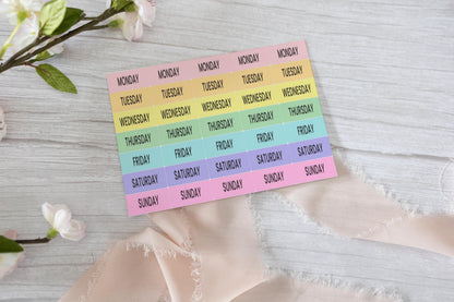Days of the Week Stickers, Weekday stickers, pastel planner stickers, Labels for diaries, planner Stickers