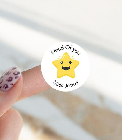 Well done Teacher Stickers ,proud of you label, Personalised Teacher Stickers, Marking Work, School Stationary,  Class room sticker