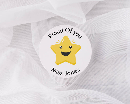 Well done Teacher Stickers ,proud of you label, Personalised Teacher Stickers, Marking Work, School Stationary,  Class room sticker
