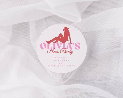 Hen Party Stickers, personalised labels,  Hen Do Stickers Bridal Shower Favour, bachelorette party labels