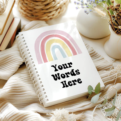 teachers Gift ideas, rainbow notebook, Personalised Notebook, Spiral notebook  A4 or A5, teachers gift end of year