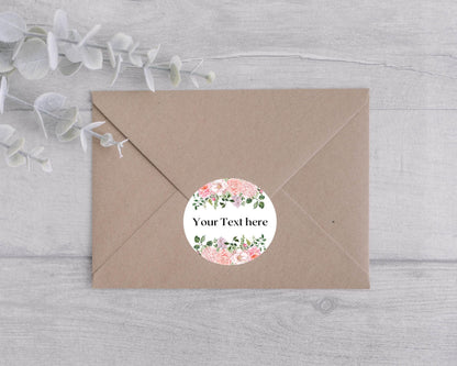 Wedding Label Stickers, Personalised Bride And Groom Name Stickers , Floral Stickers, Wedding Favour Stickers,  blush Wedding Sticker