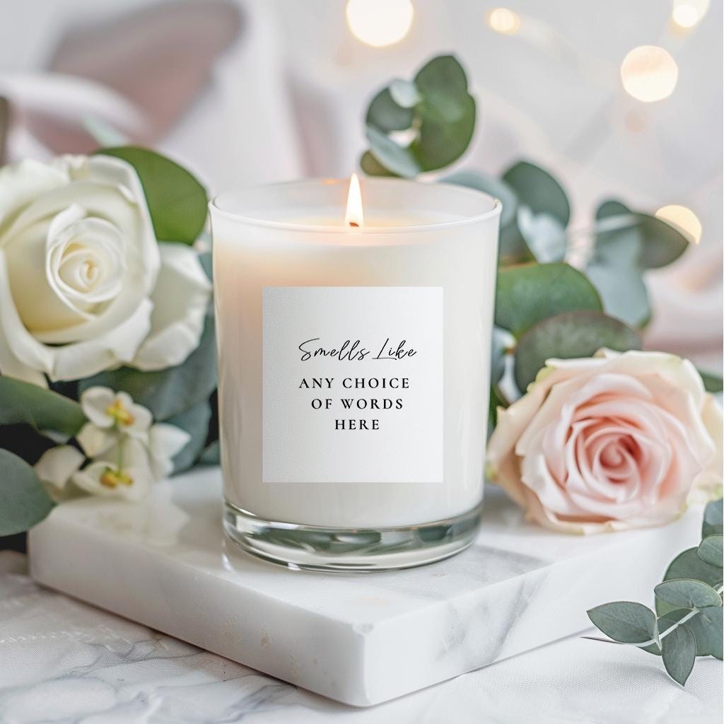Smells Like Personalised Bridesmaid Labels, candle Stickers, Monochrome Wedding Party Proposal Box Label, Bridesmaid Maid of Honour  sticker
