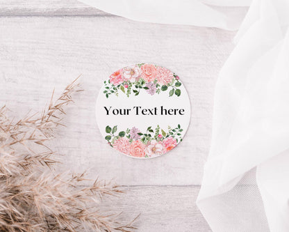 Wedding Label Stickers, Personalised Bride And Groom Name Stickers , Floral Stickers, Wedding Favour Stickers,  blush Wedding Sticker