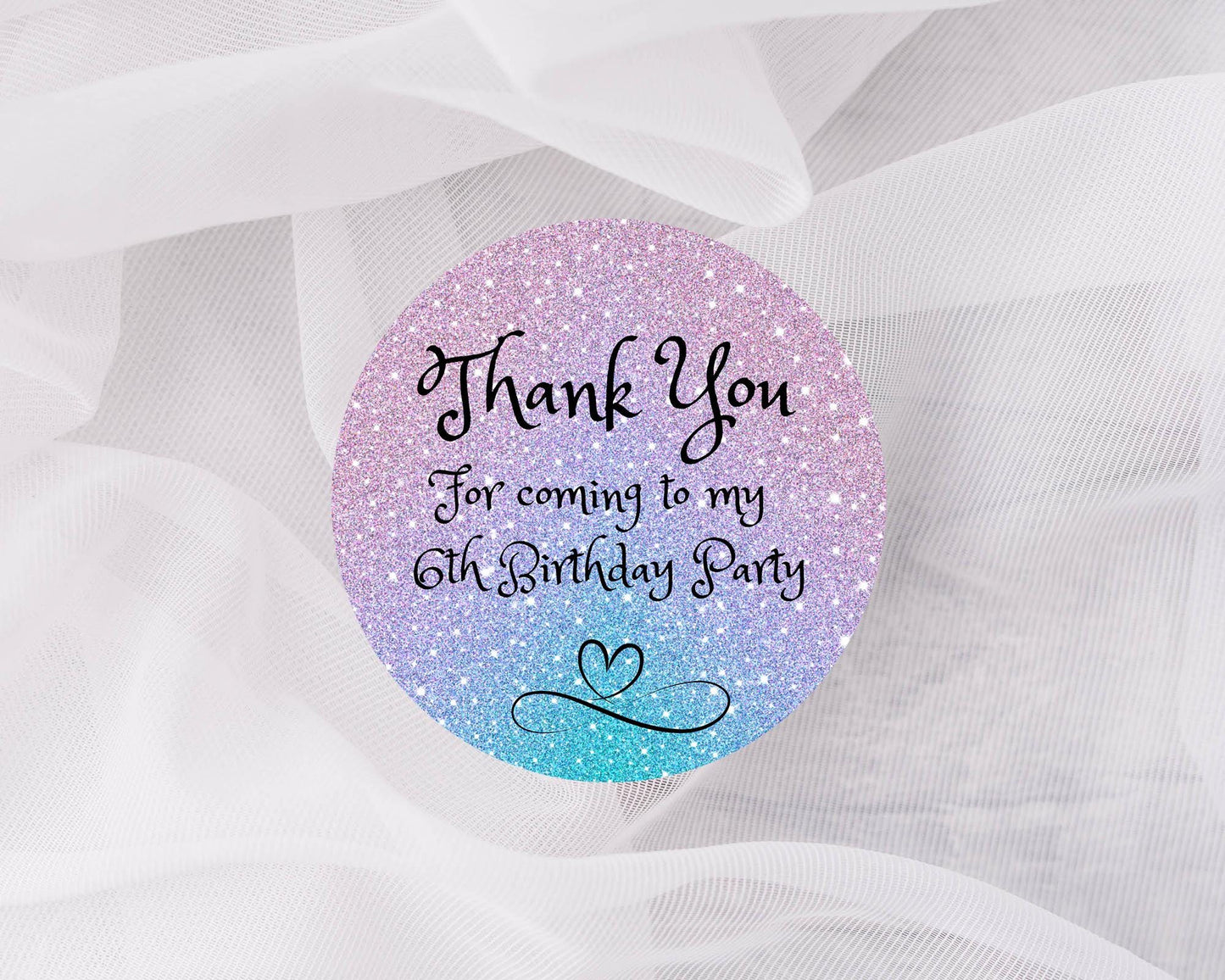 Rainbow Thank You Party Stickers: Goodie Bag Labels, gloss stickers