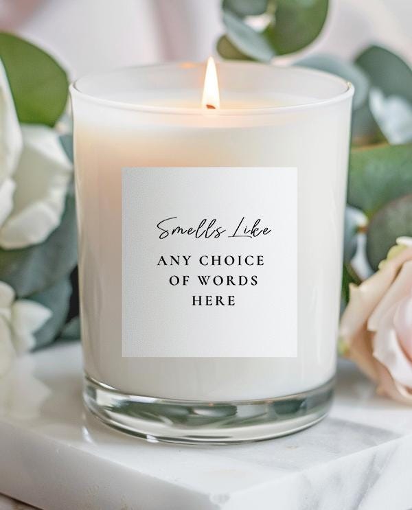 Smells Like Personalised Bridesmaid Labels, candle Stickers, Monochrome Wedding Party Proposal Box Label, Bridesmaid Maid of Honour  sticker