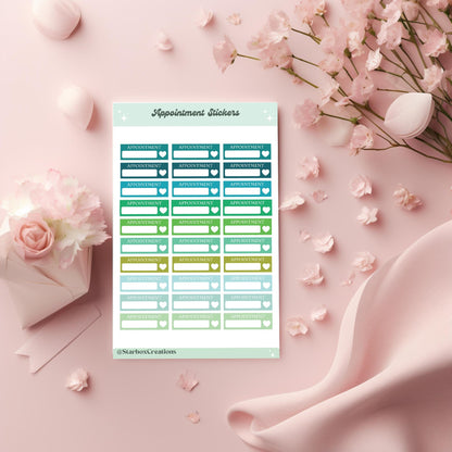 Appointment Reminder Planner Stickers: Small Text Box Labels
