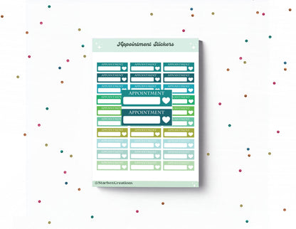 Appointment Reminder Planner Stickers: Small Text Box Labels