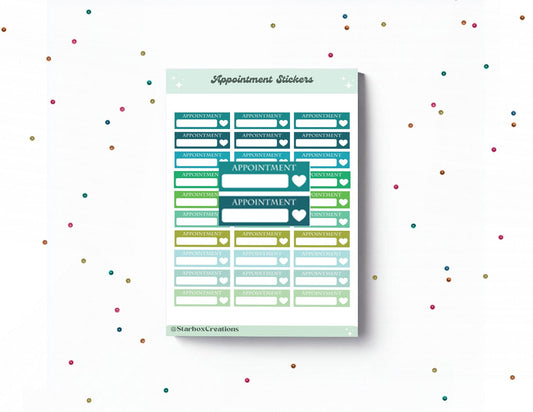 Appointment Reminder Planner Stickers: Small Text Box Labels