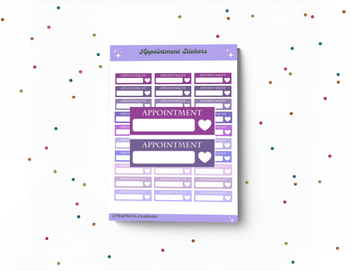 Blank Appointment Reminder Planner Stickers, Functional Label Stickers for Journals, Calendars, Bullet Journals & Daily Planners