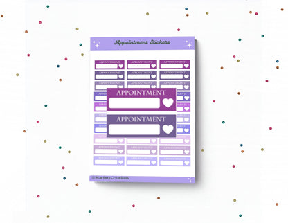 Blank Appointment Reminder Planner Stickers, Functional Label Stickers for Journals, Calendars, Bullet Journals & Daily Planners
