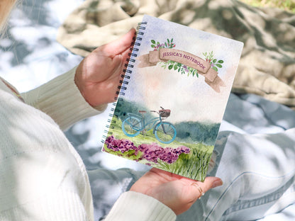 Personalized Watercolor Notebook: Softback Wirebound Notepad (A5 or A4)