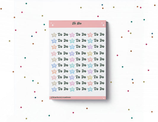 To Do Sticker Sheet, To Do list, Daily planner, organisation lists.