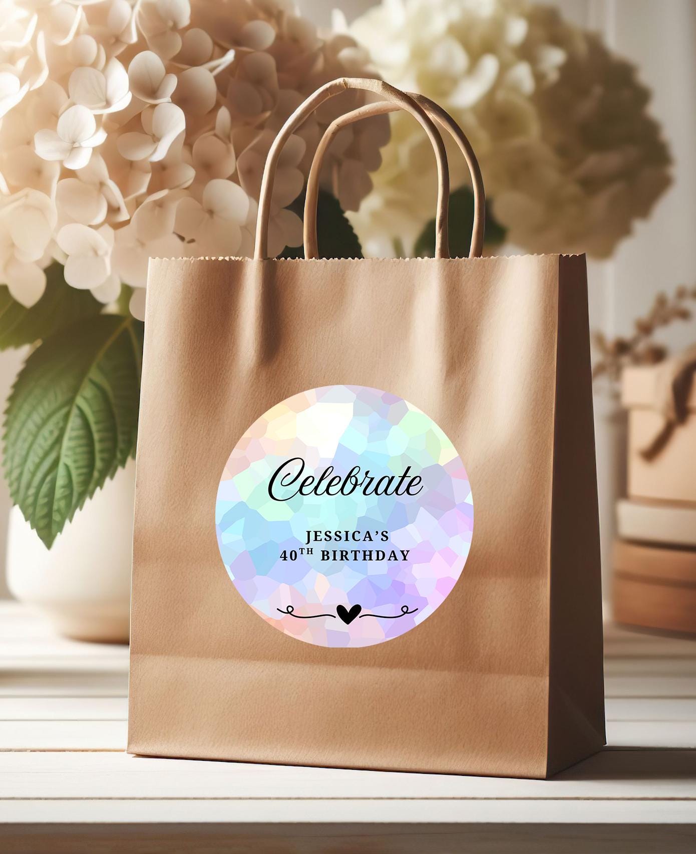 Thank you for coming to my party stickers, Goodie bag stickers, thank you stickers, five sizes, rainbow stickers, name stickers, pastel.