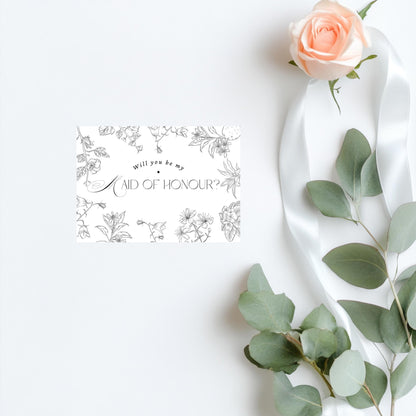Bridesmaid Proposal Card: Floral Wedding Party Invitation