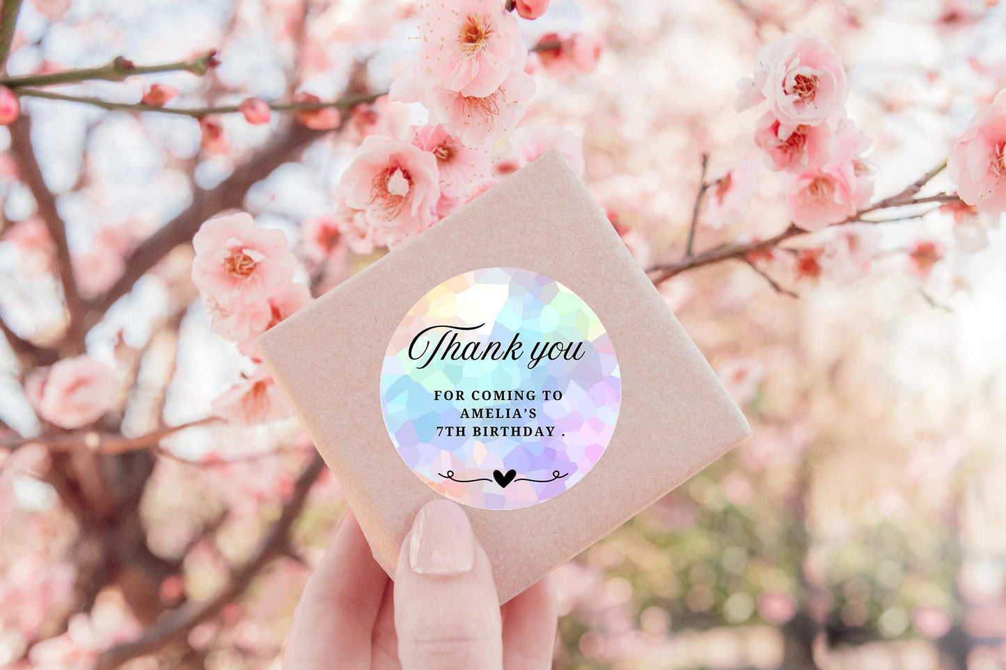 Thank you for coming to my party stickers, Goodie bag stickers, thank you stickers, five sizes, rainbow stickers, name stickers, pastel.
