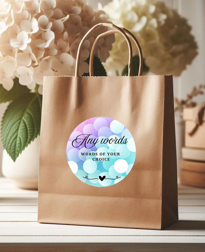 Rainbow Party Stickers: Thank You Goodie Bag Labels