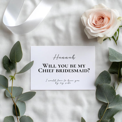 Bridesmaid Proposal Card: Yorkshire Handmade, Crisp White Card
