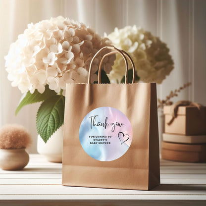 Rainbow Thank You Stickers: Party Favor Goodie Bag Labels