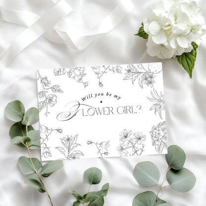 Bridesmaid Proposal Card: Floral Wedding Party Invitation