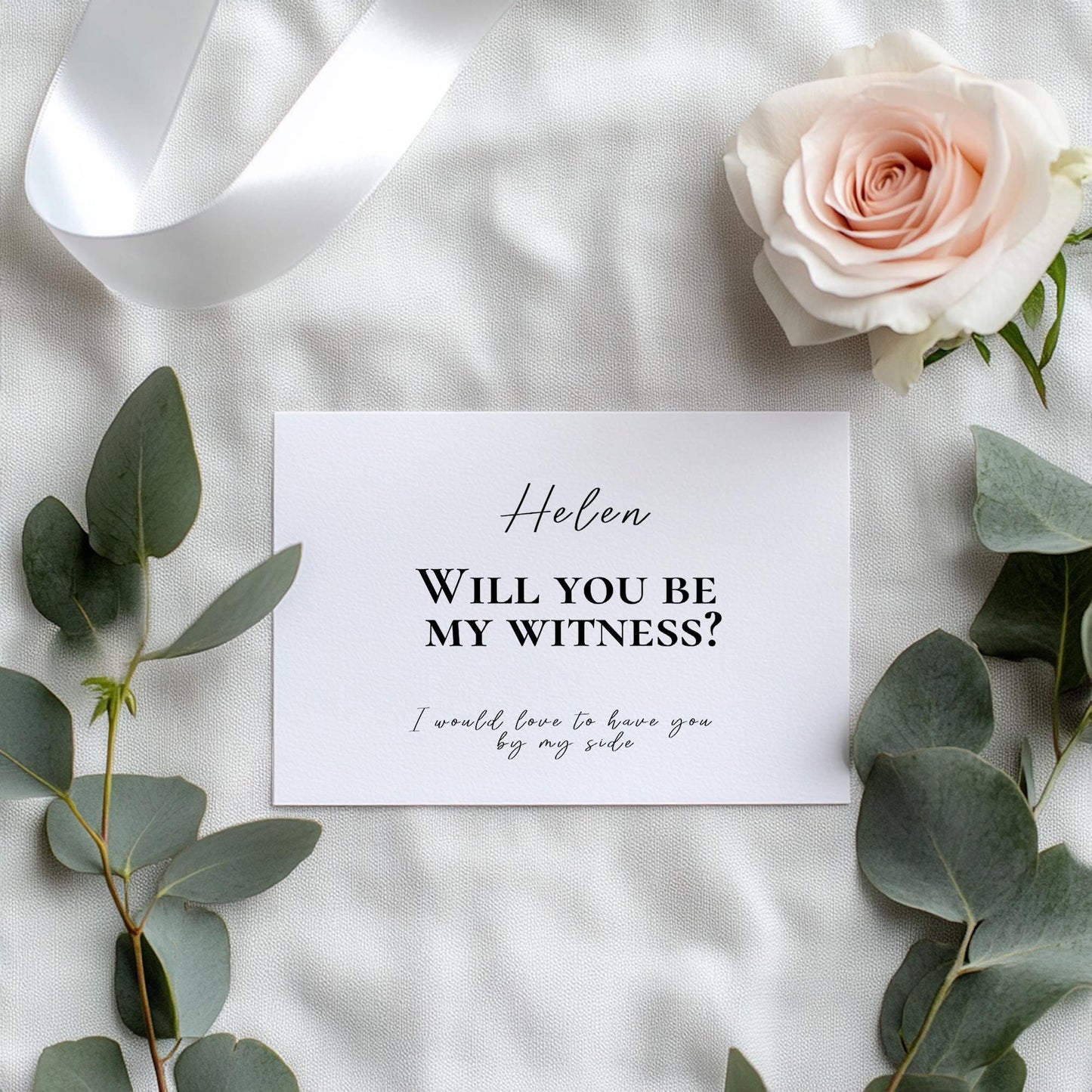 Bridesmaid Proposal Card: Yorkshire Handmade, Crisp White Card