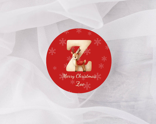 Personalised Christmas Stickers, Christmas Labels, Christmas Gift Labels, Santa Initial Stickers, Christmas Stag Stickers, name stickers