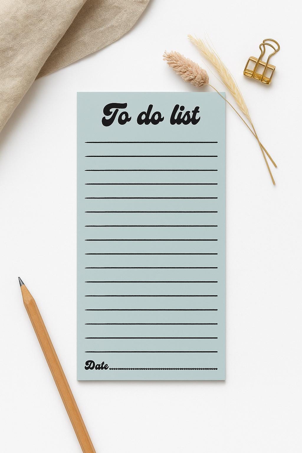 Sage Green To Do List Notepad, Minimalist Tear-Off Pad, Productivity Pad, shopping list