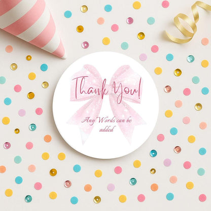 Thank you for coming to my party stickers, Goodie bag stickers, thank you stickers, five sizes, bow stickers, name stickers 5 sizes