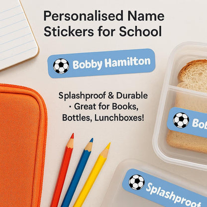 Personalised School Name Stickers, personalised stickers , sticker colours, for lunch boxes, water bottles, kids school, Splash proof labels