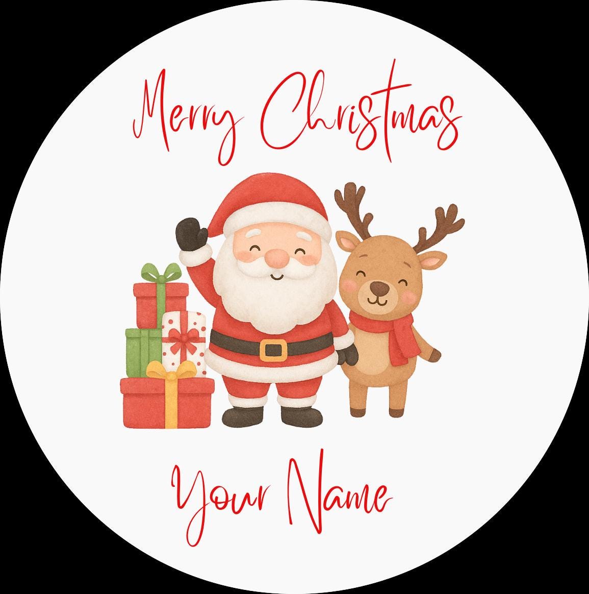 Personalised Christmas Stickers, Christmas Labels, Christmas Gift Labels, Santa Stickers, Christmas reindeer Stickers, name stickers