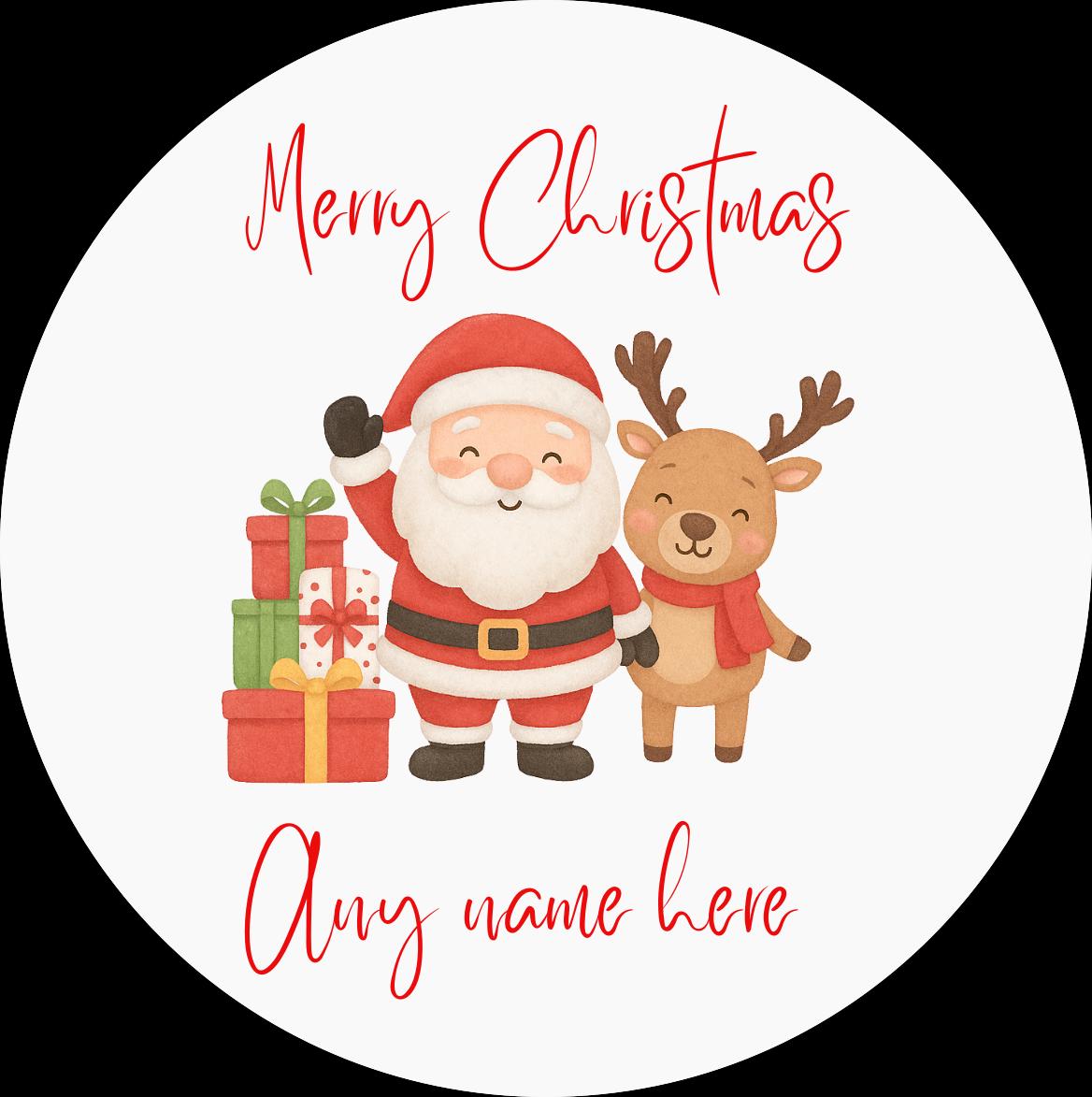 Personalised Christmas Stickers, Christmas Labels, Christmas Gift Labels, Santa Stickers, Christmas reindeer Stickers, name stickers