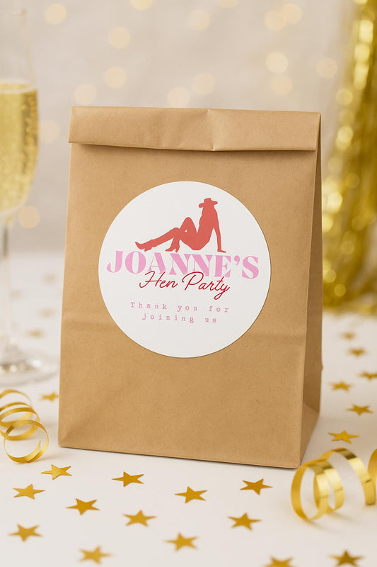 Hen Party Stickers, personalised labels,  Hen Do Stickers Bridal Shower Favour, bachelorette party labels