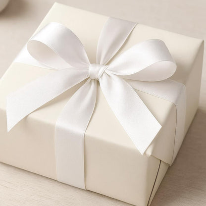 White ribbon, Berisford ribbon, Double sided Satin, RECYCLED eco friendly trim, weddings, Christmas, anniversary gifts, White No 1, 7 widths