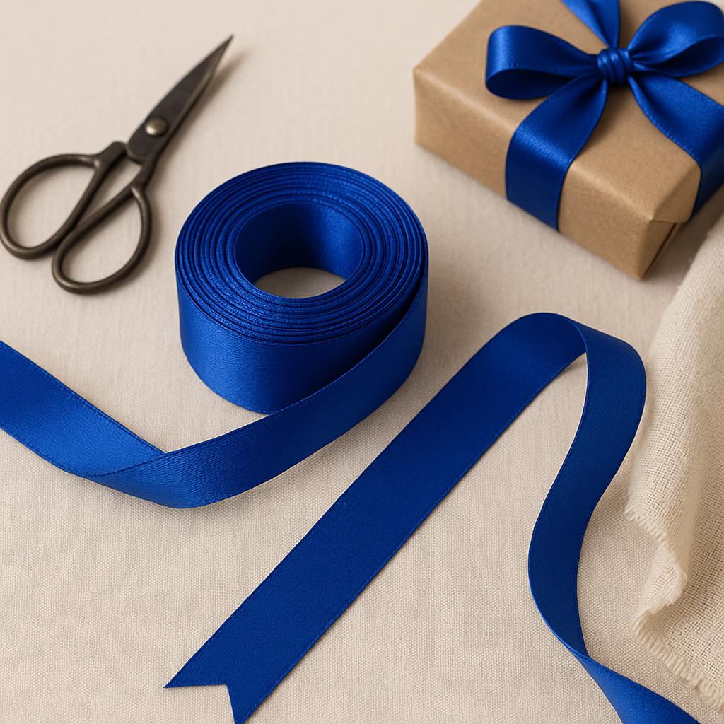 Royal Blue ribbon, Berisford ribbon, Double sided Satin,  eco friendly trim, weddings, Christmas, anniversary gifts, Blue No 12, 7 widths