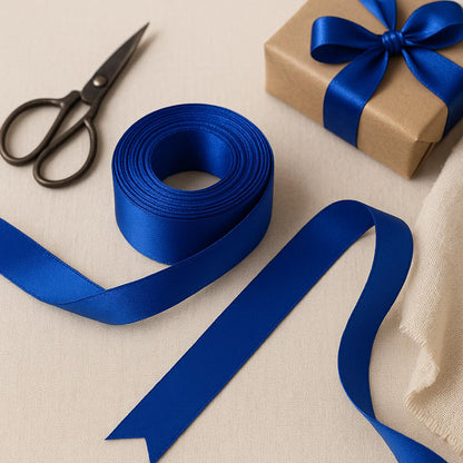 Royal Blue ribbon, Berisford ribbon, Double sided Satin,  eco friendly trim, weddings, Christmas, anniversary gifts, Blue No 12, 7 widths