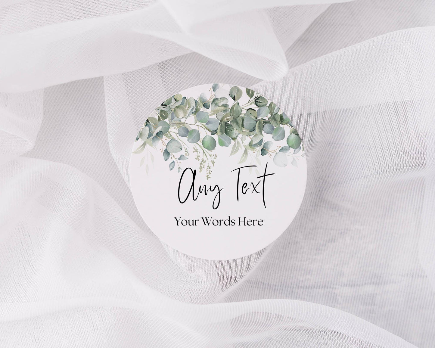 Eucalyptus Wedding Stickers: Personalized Thank You Favor Labels