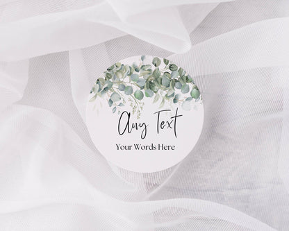 Eucalyptus Wedding Stickers: Personalized Thank You Favor Labels