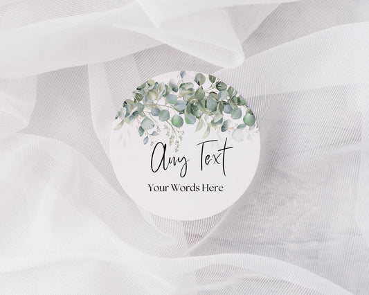 Eucalyptus Wedding Stickers: Personalized Thank You Favor Labels