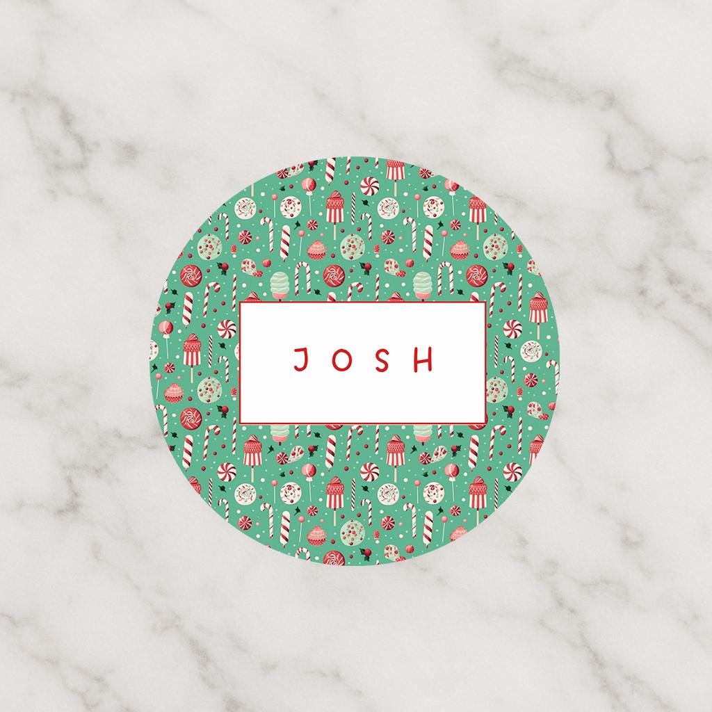 Candy cane Stickers, Christmas Label, Christmas Gift Labels, personalised Stickers, Envelope Seals, personalised Christmas Stickers, 5 sizes