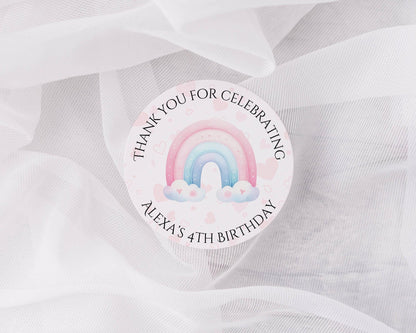 Rainbow Broken Glass Thank You Stickers: Party Favor Labels