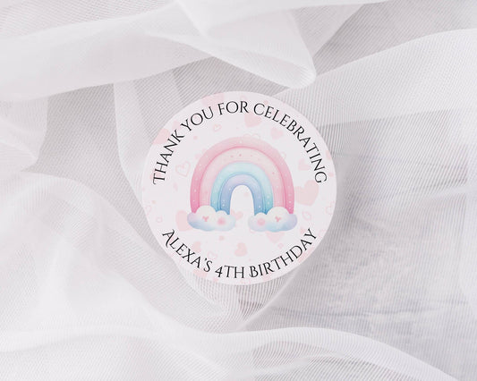 Rainbow Broken Glass Thank You Stickers: Party Favor Labels