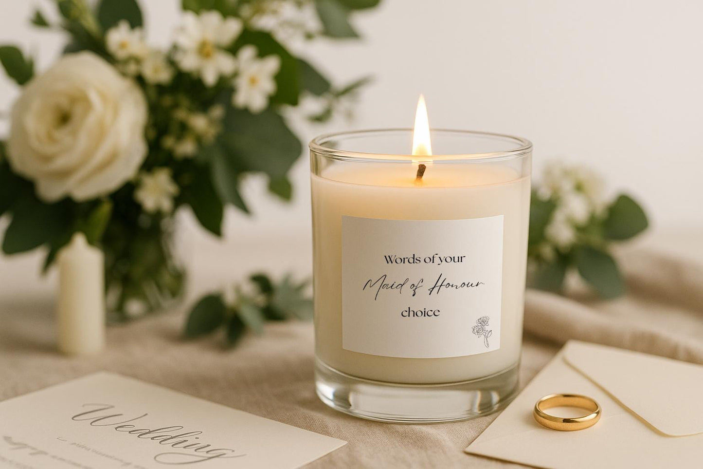 Bridesmaid candle Labels, candle Stickers, Bridesmaid Maid of Honour Candle sticker