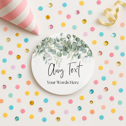 Eucalyptus Wedding Stickers: Personalized Thank You Favor Labels
