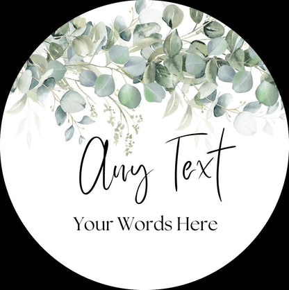 Eucalyptus Wedding Stickers: Personalized Thank You Favor Labels