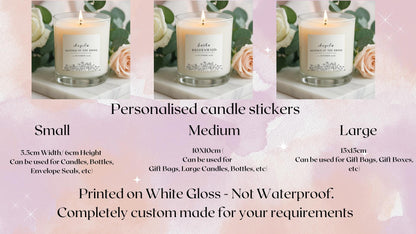 Bridesmaid Labels for candles , candle Stickers,  Monochrome Wedding Party Proposal Box Label, Bridesmaid Maid of Honour Candle sticker