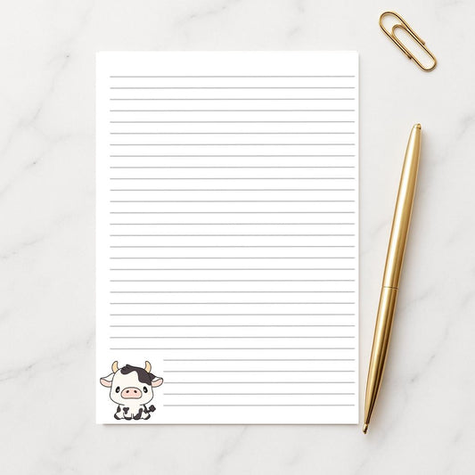 Highland cow Writing Paper A4 A5, 100gsm FSC,  Lined Stationery Letter Paper, Floral Note Paper for Journaling & Letters